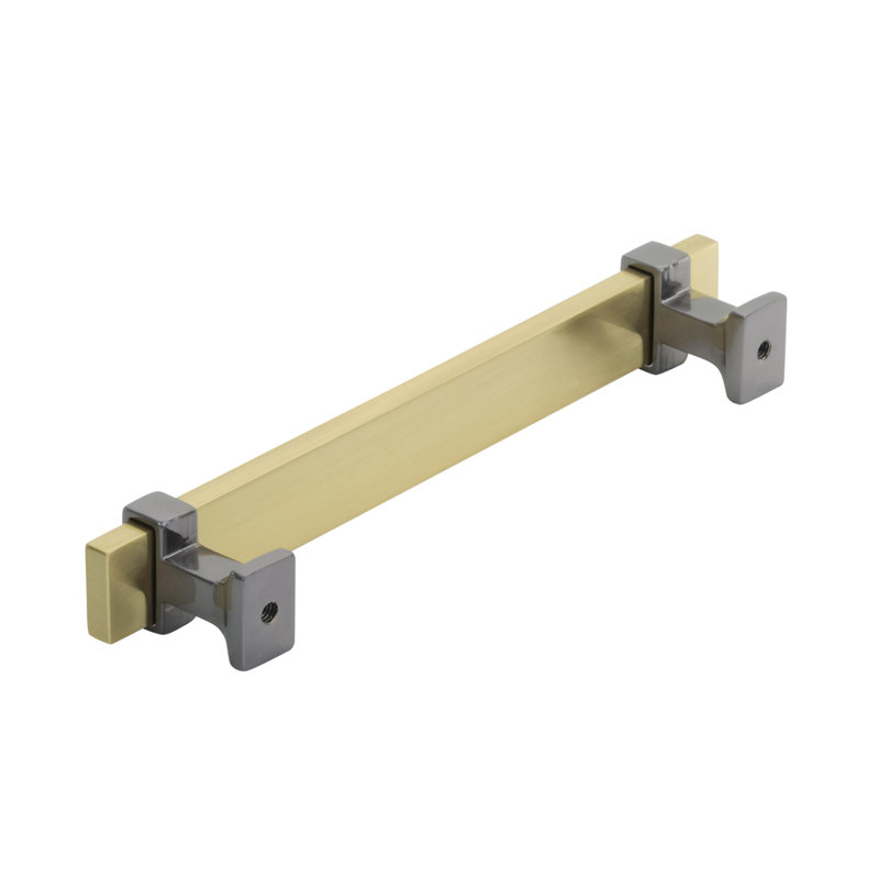 Overton 5-1/16 inch Brushed Gold and Black Chrome Cylindrical Bar Pull