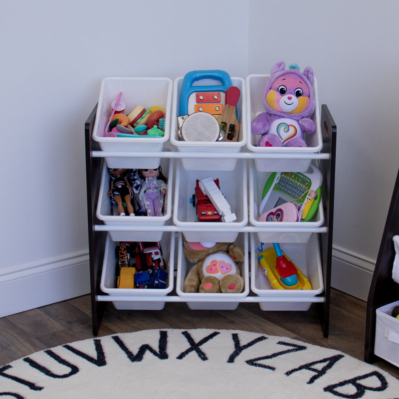 Organisateur de jouets pour enfants Nael, Espresso/blanc