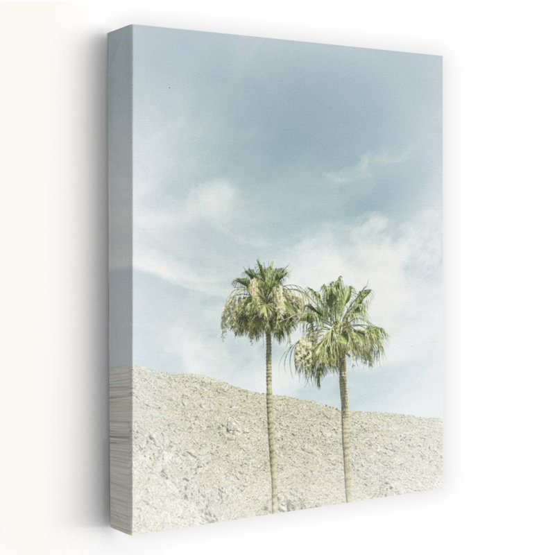 Art contemporain, art rétro bord de mer, palmier rétro minimaliste, H 48 po x l 32 po
