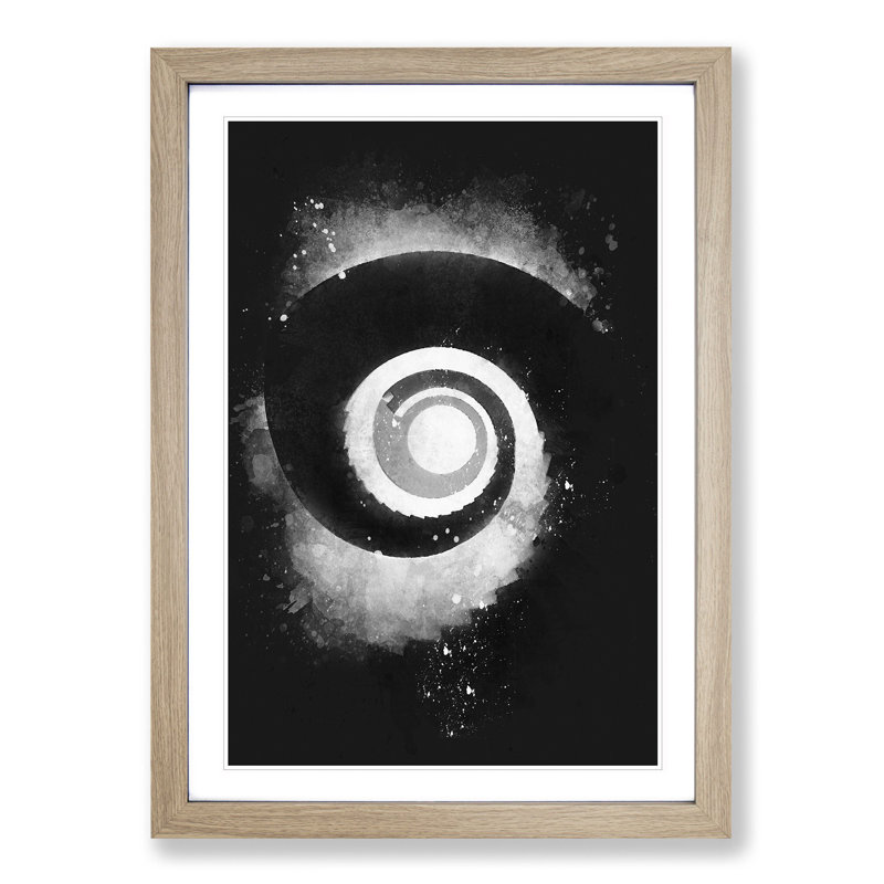 Spiral Staircase Abstract - Picture Frame Painting Print, 63cm H x 45cm W x 2cm D, Oak Framed