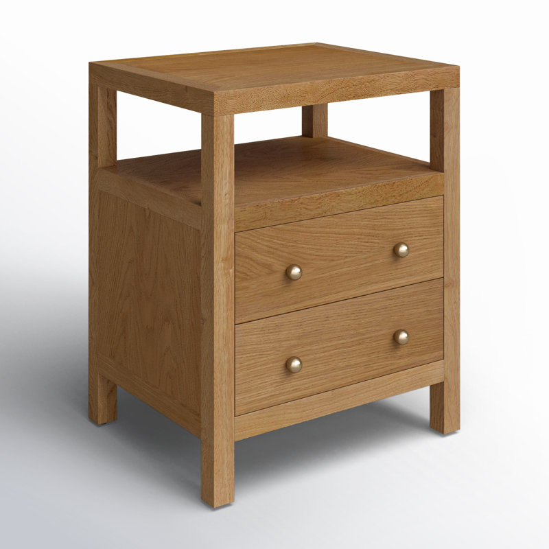 Nora 2-Drawer Nightstand, Natural