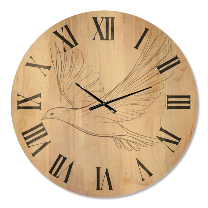 Très grande horloge murale en bois silencieuse, Oversized