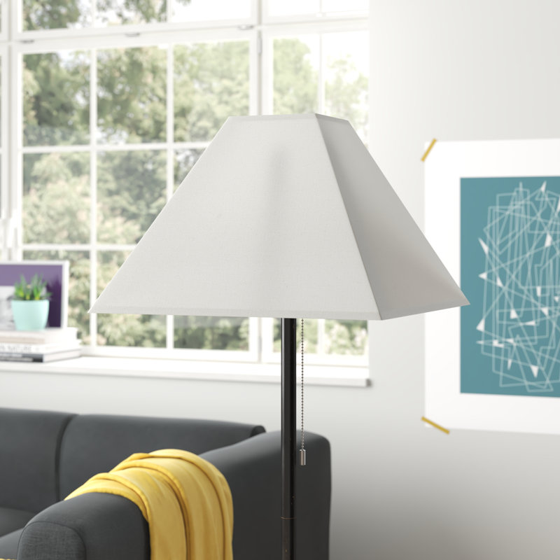 Lorentzen Cotton Tapered Square Lamp Shade, Cream Calico, 28cm H x 48cm W x 48cm D