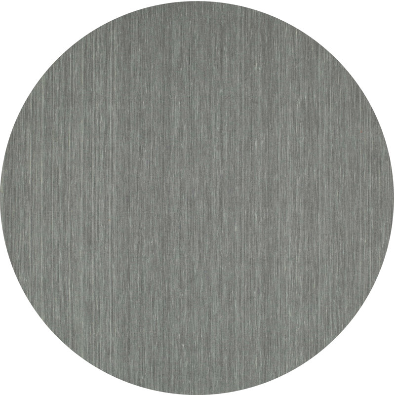 Tapis contemporain gris, Rond 5 pi