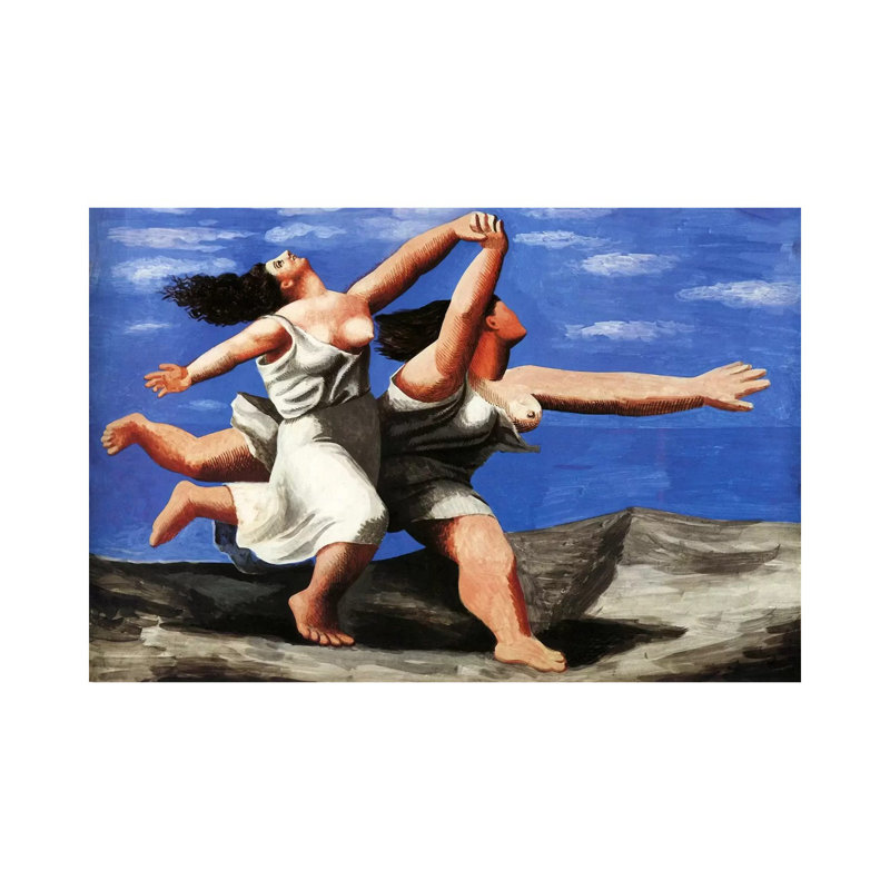 Two Women Running On The Beach by Pablo Picasso - Painting on Canvas, 66.04 cm H x 45.72 cm W x 1.91 cm D, Wrapped Canvas