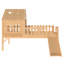 Lit mezzanine simple avec glissade, structure de lit maisonnette, conception étoile et lune, fenêtre, lumières DEL, sans sommier, naturel-2045636732-2045636734