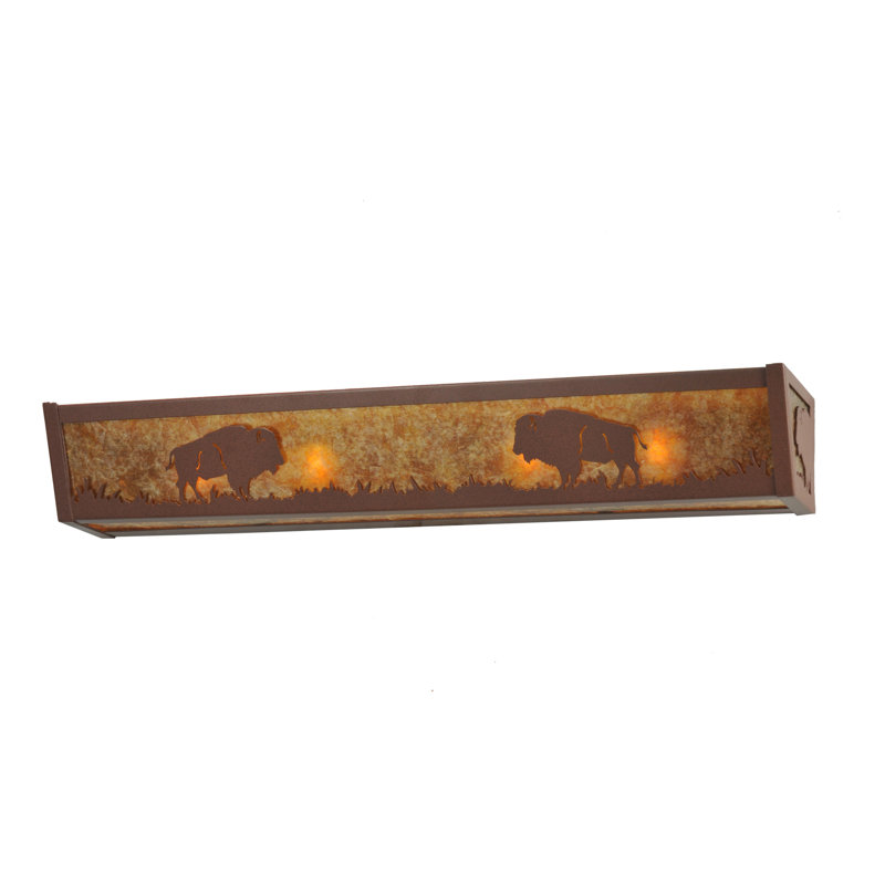 Rustic Lodge 4 - Light Bath Bar, Rust