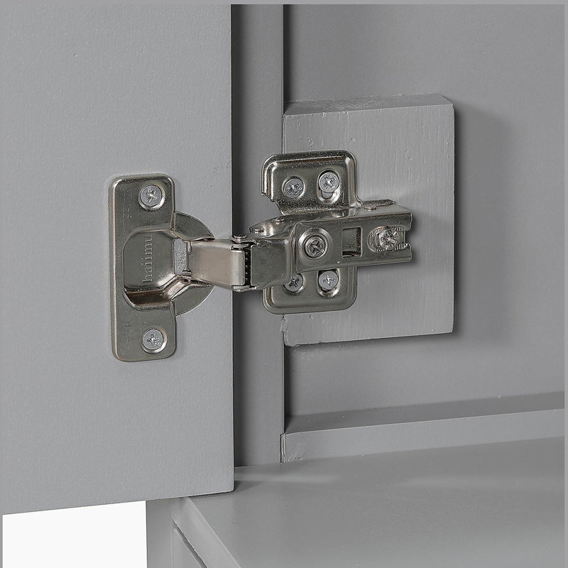 Meuble-lavabo 36 po avec lavabo en céramique, armoire de salle de bain avec 5 tiroirs et 2 portes, Gris