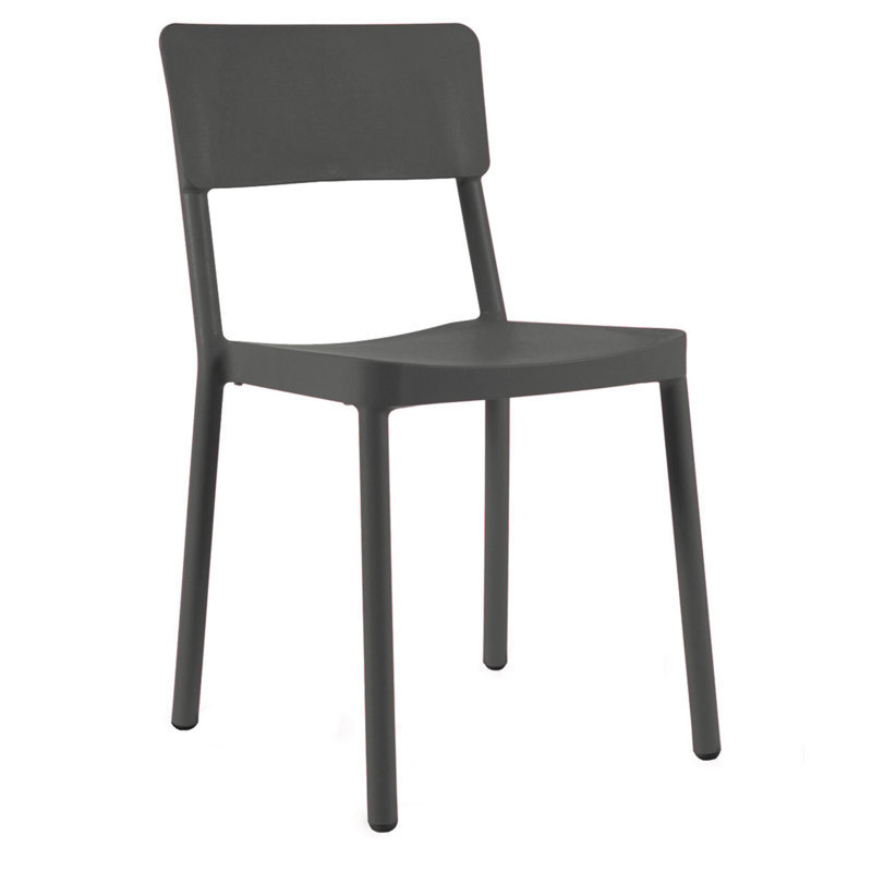 Lisboa Outdoor Dining Side Chair, Dark Gray