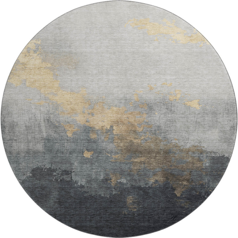 Premium Machine Washable Bennette AMF1881 Modern Rug, Round 8'
