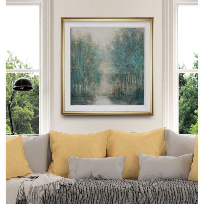 « lakeside oliveraies », reproduction encadrée, H 17,5 po x l 17,5 po x P 1,5 po, Cadre doré