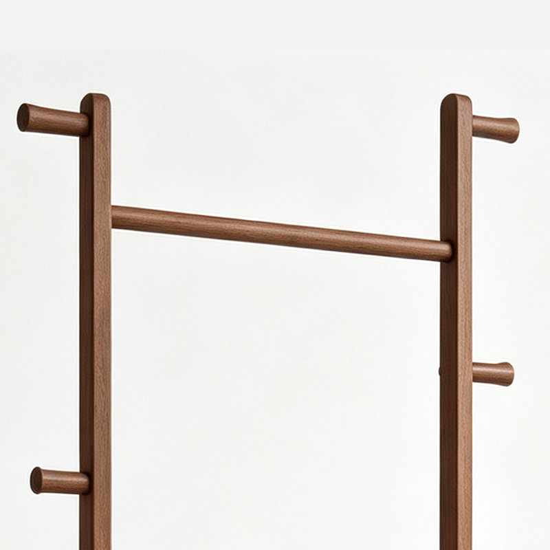 Porte-manteau en bois massif, 60 x 28 x 180 cm, écologique, Noyer