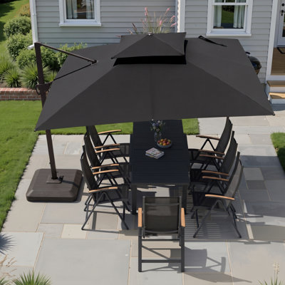 Sil 11' x 9'  Rectangular Patio Umbrella, Counter Weights Base Included