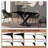 Kivah Modern Dining Table, Rectangular Sintered Stone Kitchen Table with Brushed Stainless Steel Double Pedestal Base, Contemporary Dining Room & Office Conference Furniture-1734694289-1698543261