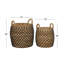 Handmade Coastal Wicker Basket With Handles - Set of 2