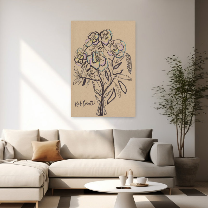 «Farewell Summer Abstract Contemporary Art Flower», H 60 po x l 40 po
