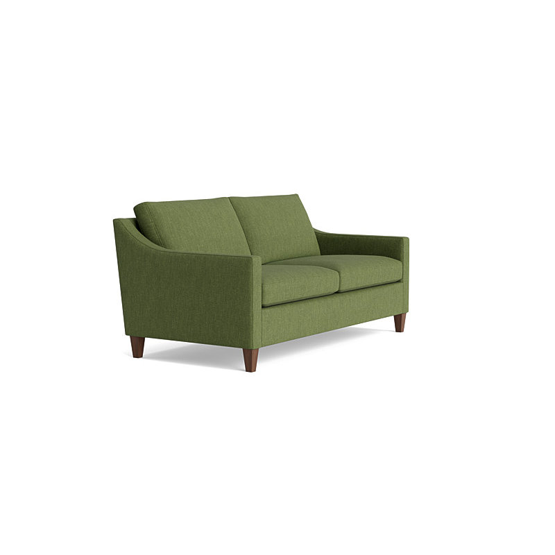 Vera Loveseat (70"), Walnut Finish (Angled), Performance Weave - Basil