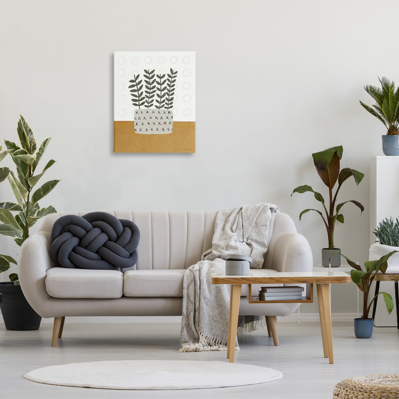 Motif d'art sur toile à motif de feuilles par Katie Doucette, H 30 po x l 24 po