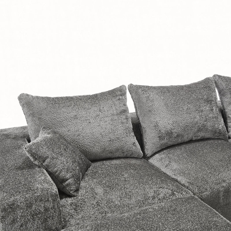 Canapé modulaire l 108,27 po Boucle, Boucle gris