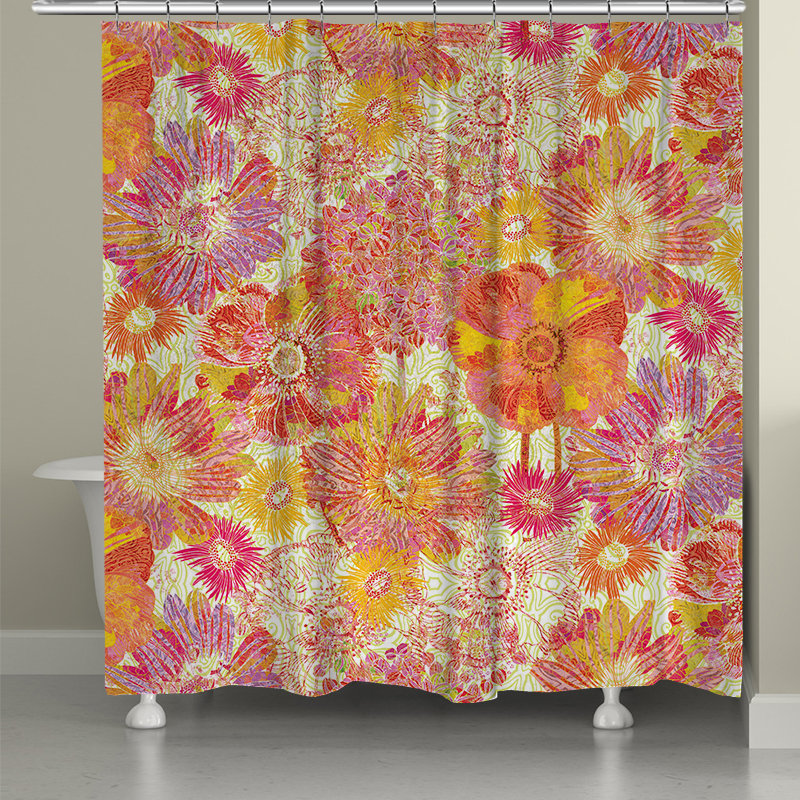 Rideau de douche simple à fleurs pleines