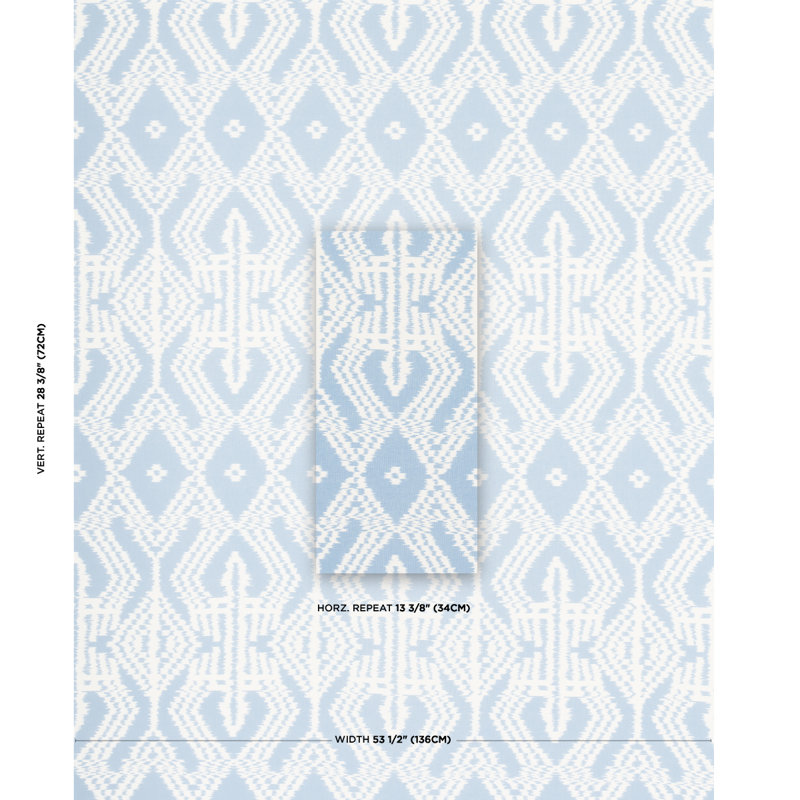 Asaka Ikat Fabric, Chambray