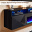 Meuble télé Delphi pour foyer flottant, lumière DEL et 3 tablettes de rangement supplémentaires-1235161303-1235161288