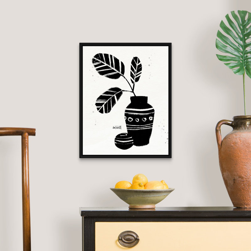 Art mural sur toile Botanical Sketches, Toile avec cadre noir, H 22 po x l 18 po
