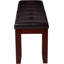 Banc 1Pc moderne avec siège d'aspect cuir capitonné capitonnage pieds en bois meubles de chambre à coucher finition brun cerise-2124667645