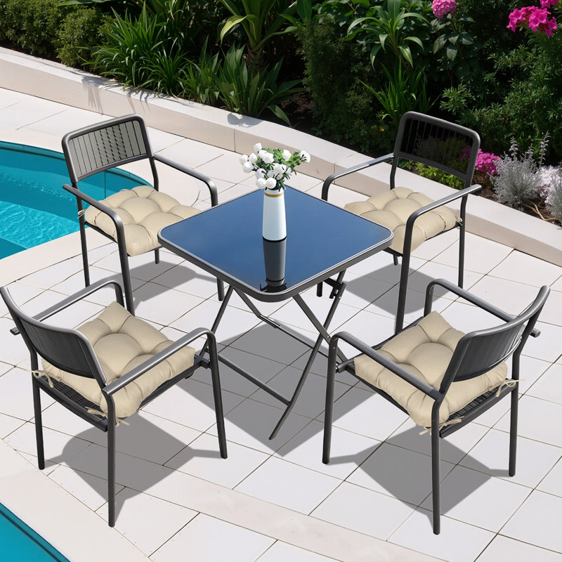 Coussins de chaise touffetés pour l'extérieur, Kaki