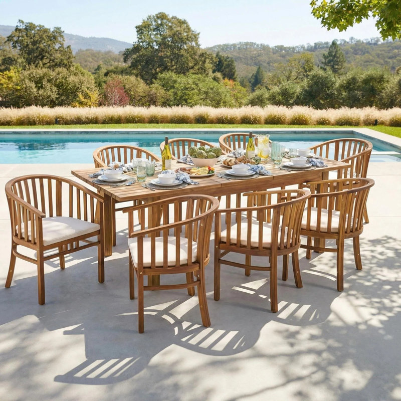 Ensemble repas extensible 9 pièces avec coussins Aracely