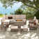 Evart 10-Person Outdoor Wicker Patio Set with Fire Pit Table & Swivel Chairs