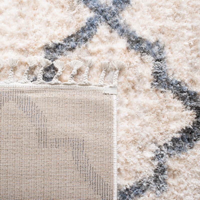 Calynn Fringe Shag Performance Geometric Rug, Square 6'7"