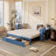 Lit de jour multifonctionnel 4-en-1 avec bureau amovible, tiroirs et table d'appoint hydraulique