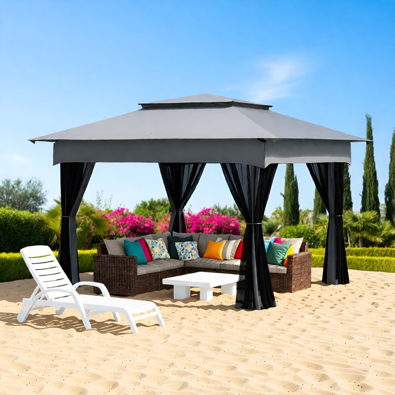 Easy to Setup Foldable Gazebo,Outdoor Patio Pop Up Canopy Gazebo Shelter with Zipper Netting,Carry Bag