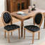 Chaise de salle à manger en cuir noir Pu de 2 personnes, pieds en bois massif, rivets décoratifs, support pour haut dossier, ressort, 2 pièces en cuir artificiel Sw1839bk, structure, boucle tirée à la main, coussin de ressort,-492433511