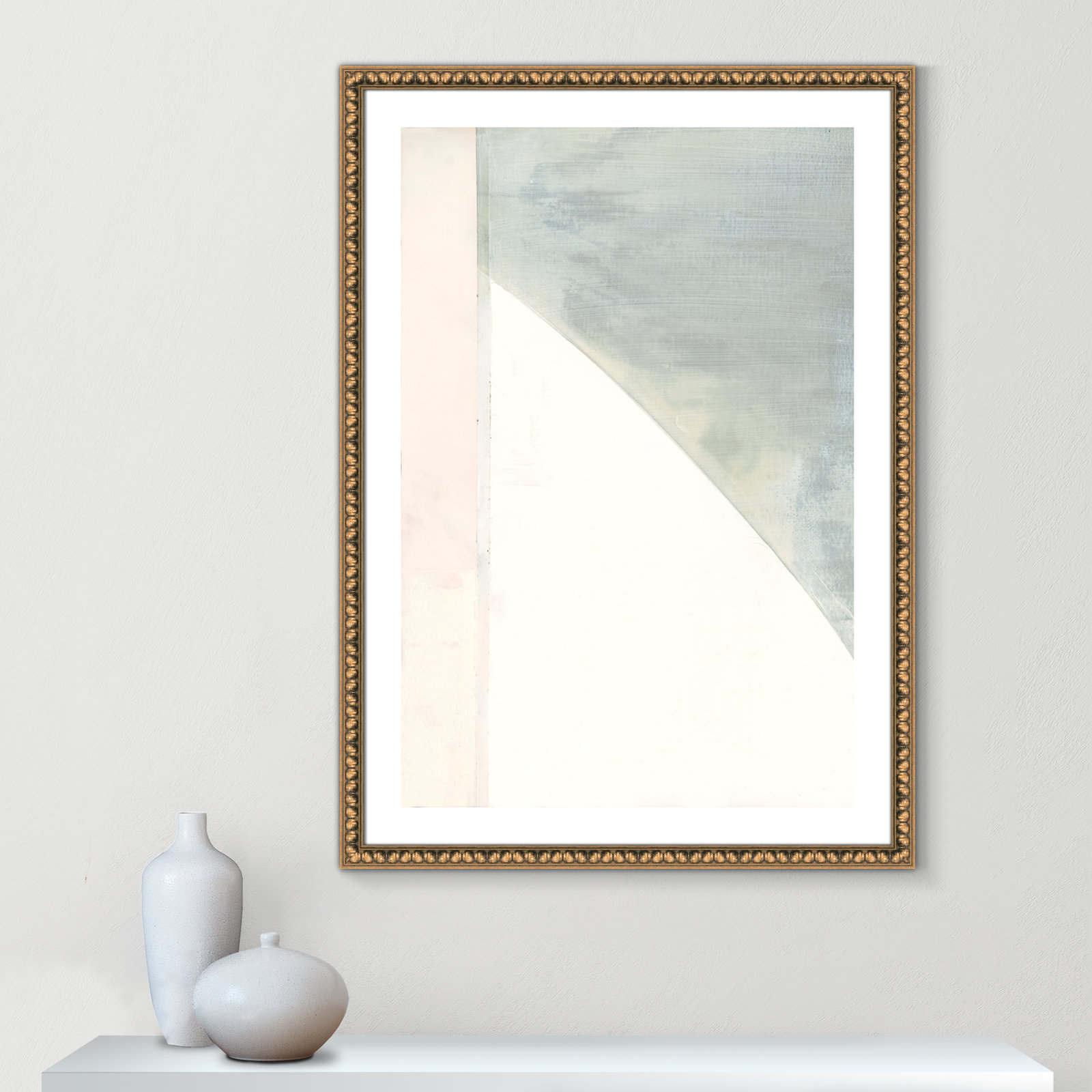 In Neutral I - Painting Print, Gold Bead Framed Paper, 41.5" H x 29.5" W x 1.13" D