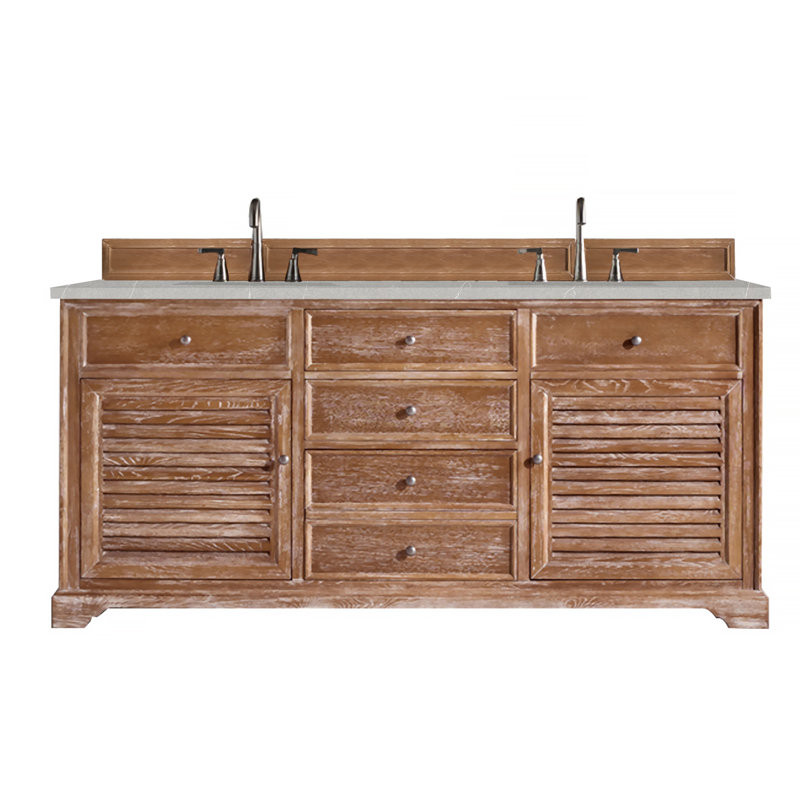 Savannah 72''  W Double Vanity, Driftwood, Classic White