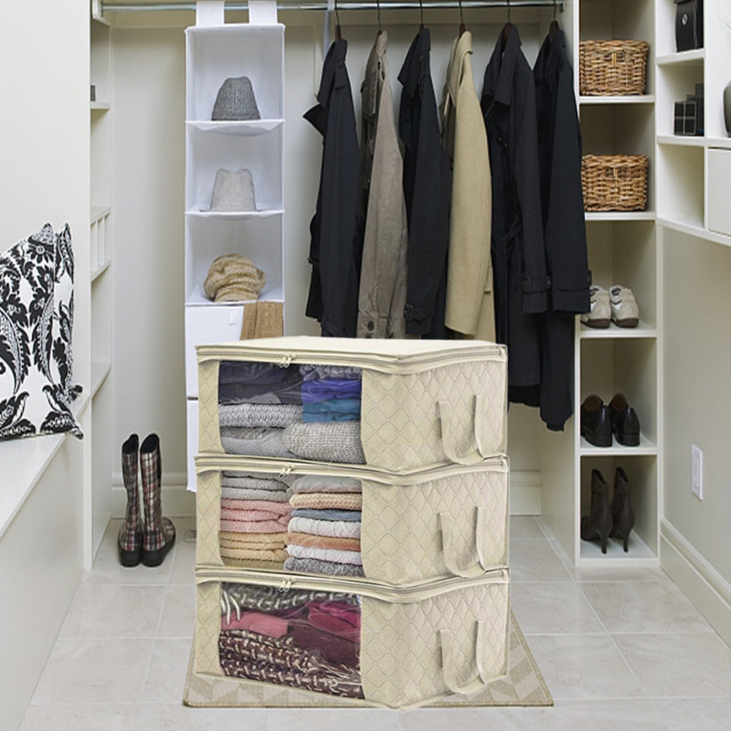 Onewell Fabric Decorative Bin, Light Yellow