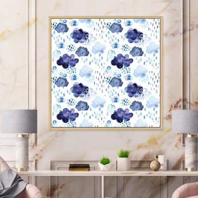 «Autumn Flowers In Shades Of Blue I», reproduction d'art sur toile
