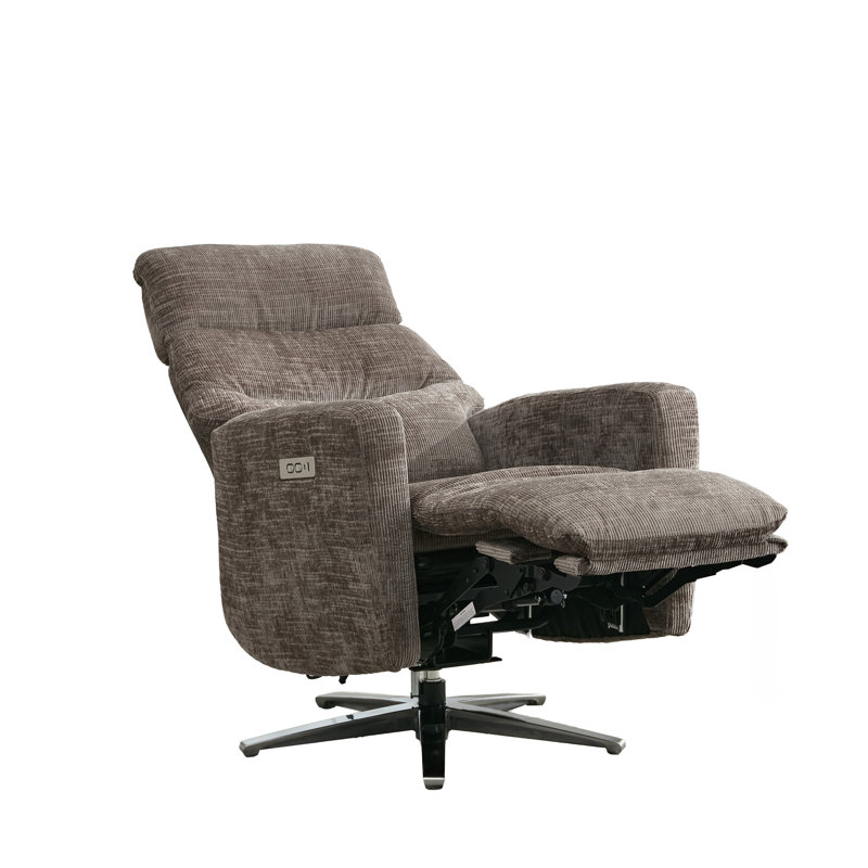 Chandani 68cm Wide Swivel Standard Recliner, Brown