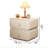 19”H Cream Champagne Leather Nightstand, French Inspired 2-Drawer End Table, Solid Wood & Quiet-Close-144258139