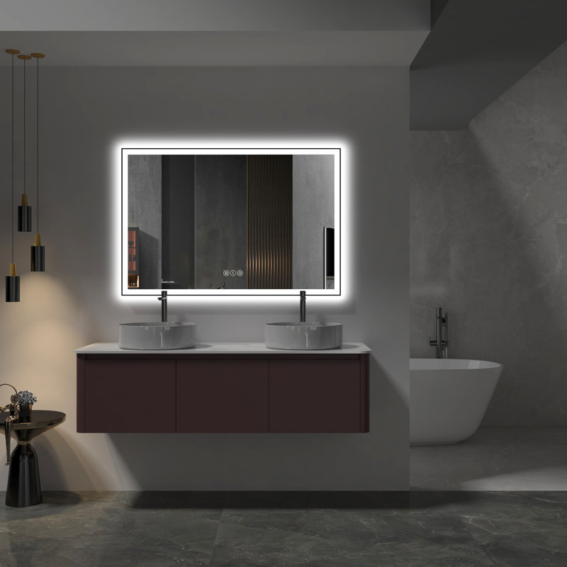 Dokes Black Framed  LED  Bathroom Vanity Mirror passed ETL, 32" x 48"