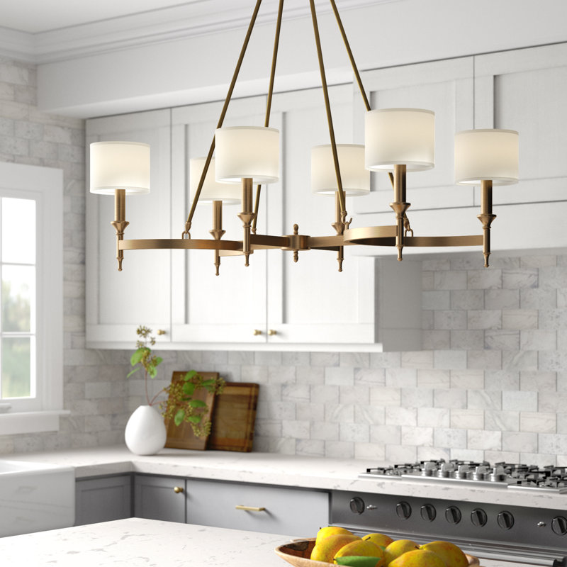 Devona 6 - Light Dimmable Classic / Traditional Chandelier, Natural Aged Brass