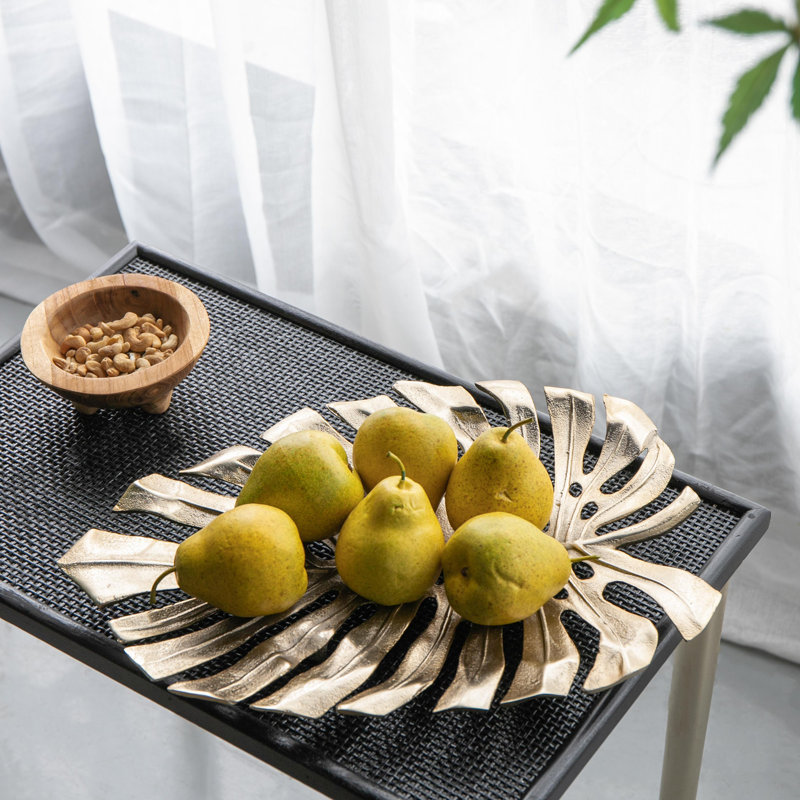 Décoration murale feuille d'or Monstera, H 13,40 po x l 18,90 po x P 1,40 po