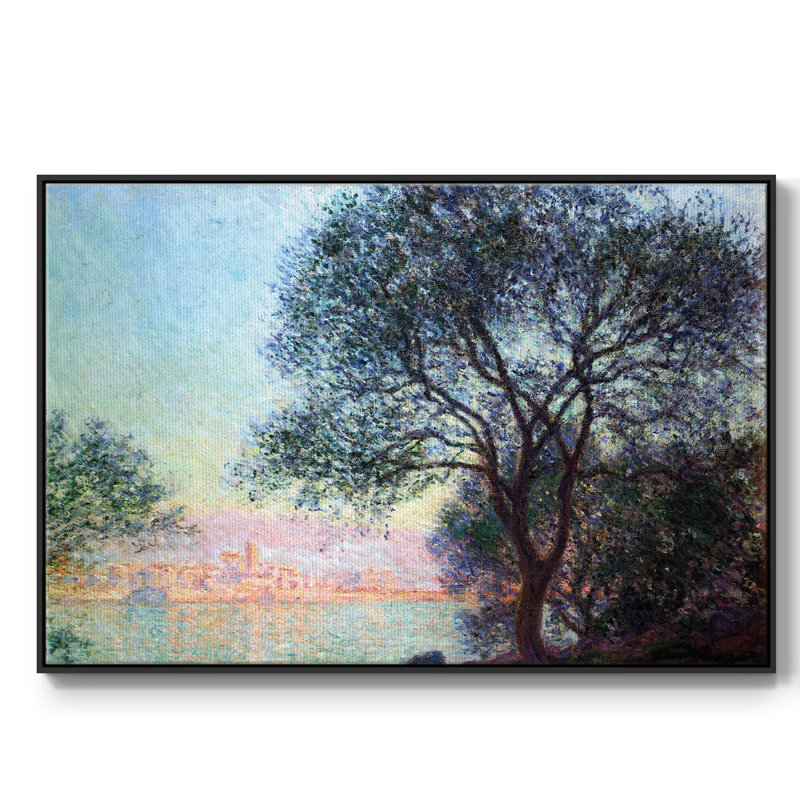 «Antibes Seen from La Salis», reproduction sur toile flottante, H 25 po x l 37 po x P 2 po, Cadre noir