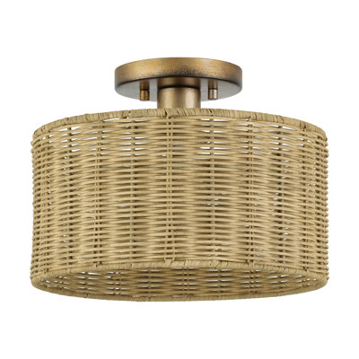 Weavington Antique Gold Leaf Medium Semi-flush
