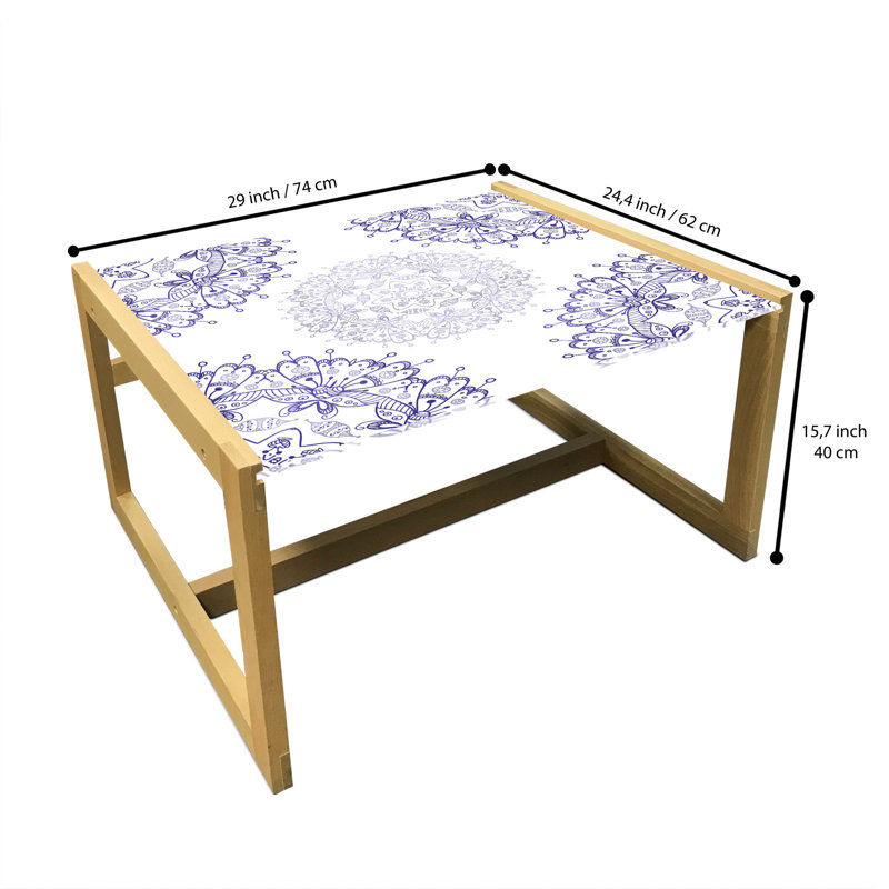 Jamee Trestle Coffee Table, 40cm H x 74cm W x 62cm D