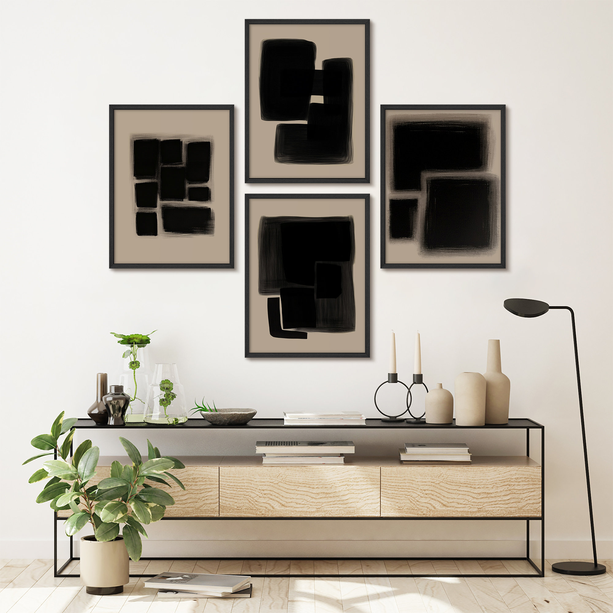 4-Piece Bold Abstract Wall Art Set – ...