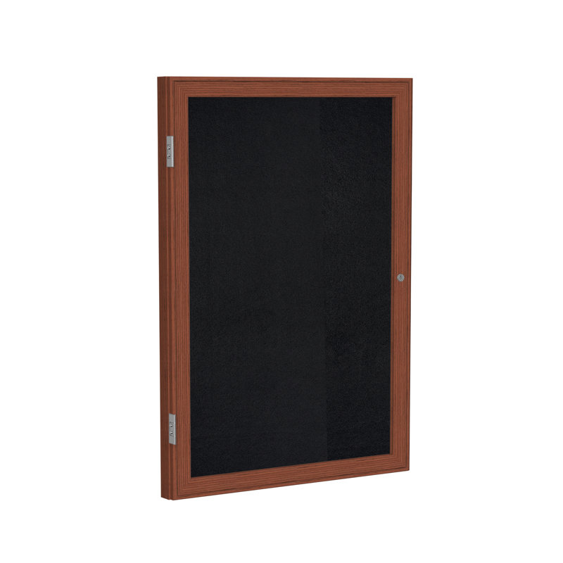Tableau d’affichage clos cabinet, Noir, H 3 pi x l 2 pi 6 po, Noyer