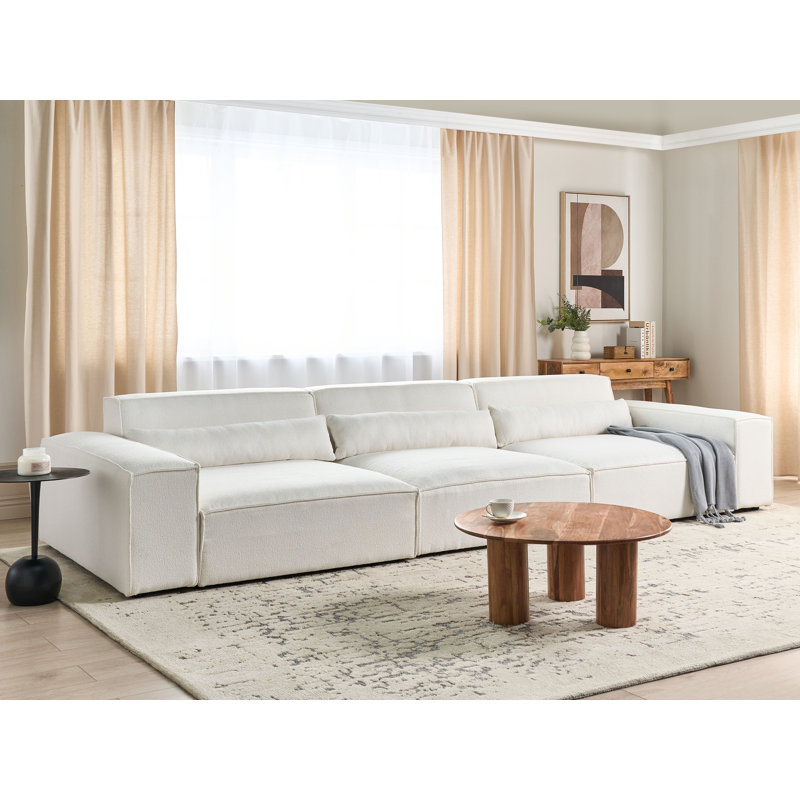 Netanya 3 Seater Sofa, White Boucle